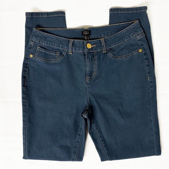 G.I.L.I. Jeans Womens Size 2 Blue Ankle Side Zip Stretch - Picture 1 of 7